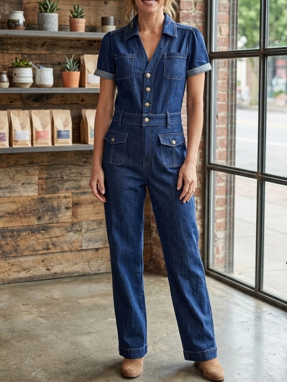 PAIGE Darla Wide Leg Jumpsuit in Baltimore Indigo Size 6